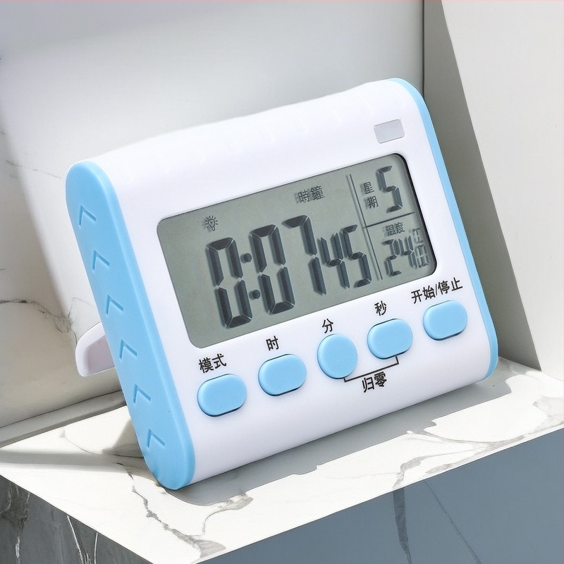 Fanhe Baterijski kuhinjski tajmer s alarmom – magnetsko zidno montiranje, LCD zaslon, elektronički mehanizam, alarm i kronograf