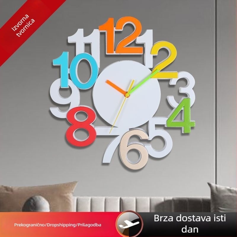 Shengxu zidni sat – minimalistički, lagani luksuz, 3D kružni dizajn za djecu, pogodan za dnevni boravak i spavaću sobu