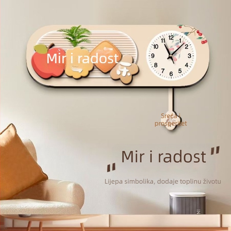 Stenski sat za dnevni boravak, minimalistički moderni dizajn, motiv sretnog jelena, svježi visokokvalitetni dekorativni sat, bez bušenja, tih hod