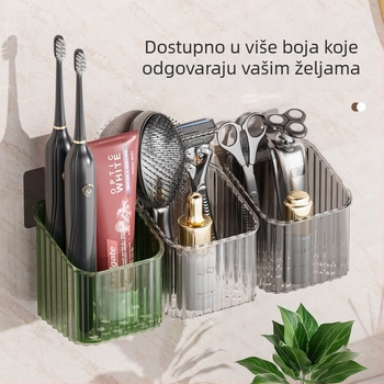 Jin Xi zidni bez bušenja ormarić za kupaonicu za pohranu sredstava za njegu lica | plastika | nosivost 10 kg | lagani luksuzni stil