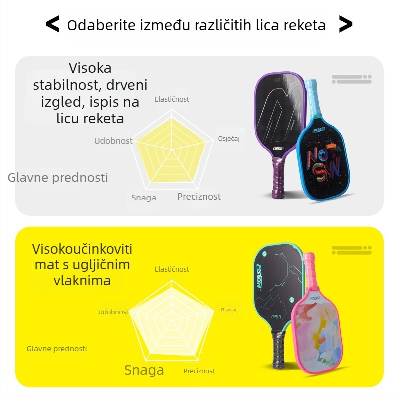 Pickleball raketa za početnike – drveno kućište, 220 g, brend Beautiful Lion