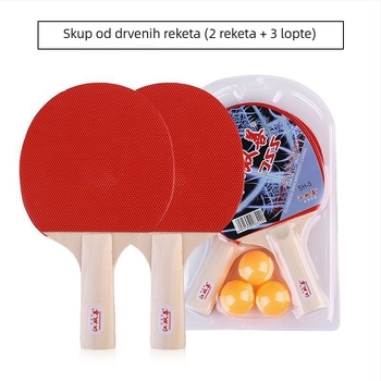 Stolnotenis reketa, set od 2 komada, za početnike, karbonska daska, guma s ljepilom