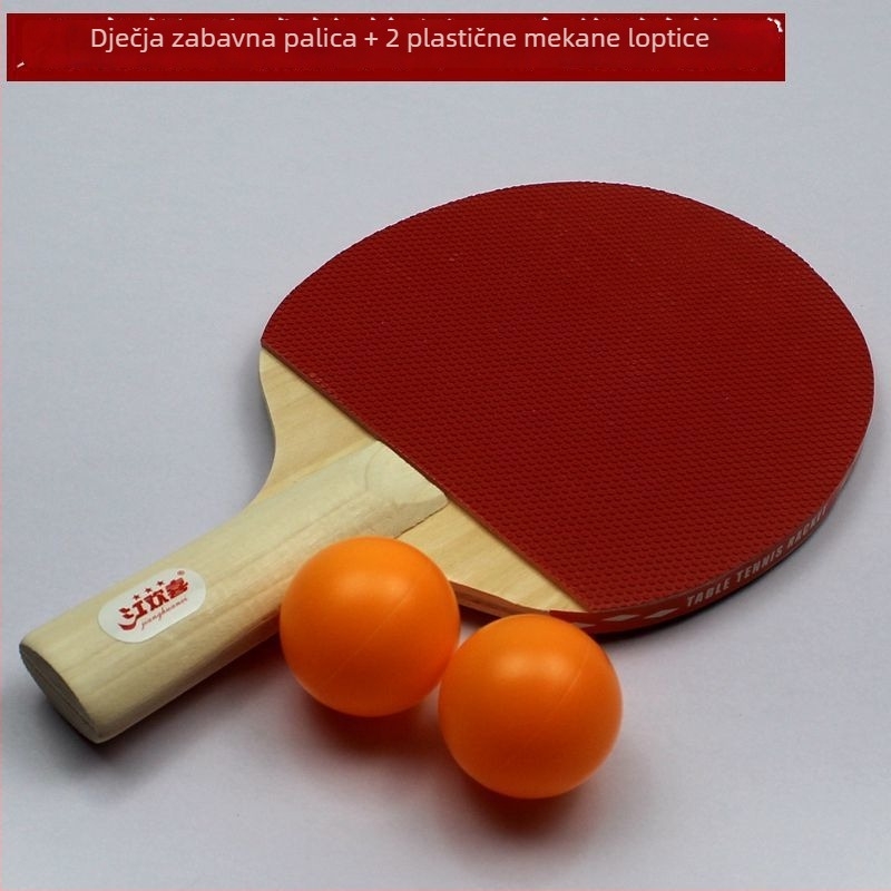 Stolnotenis reketa, set od 2 komada, za početnike, karbonska daska, guma s ljepilom