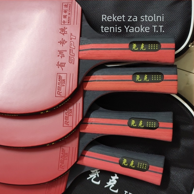 Raketa za stolni tenis, profesionalna razina, karbonska vlakna, duga i kratka drška, pravi udar, 10 zvjezdica / 12 zvjezdica, za početnike i trening