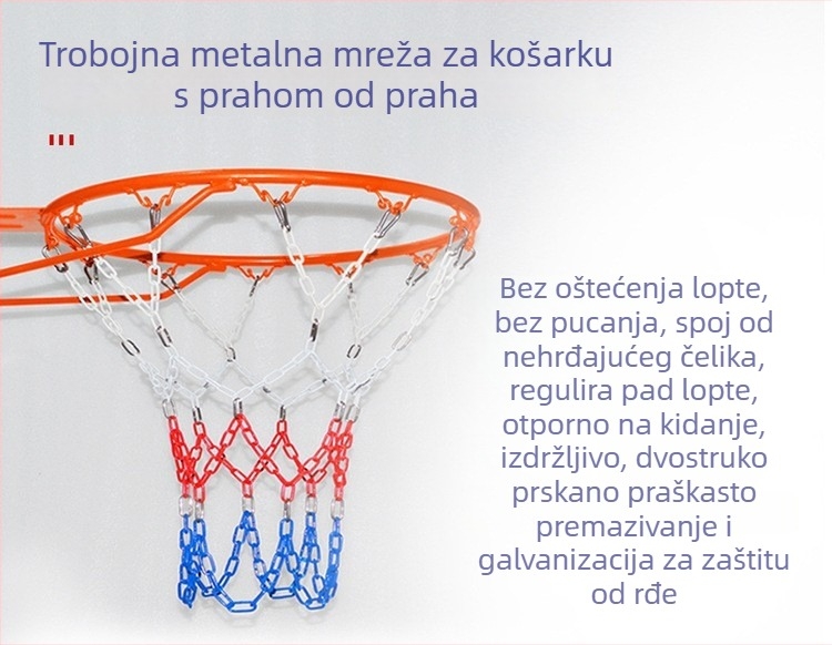Stalak za koš od nehrđajućeg čelika sa mrežom i košem (Materijal: 3283093; Težina: 1 kg; Mogućnost prilagodbe; Kategorija: stup/okvir za košarku; Kategorija proizvoda: ploča za košarku)