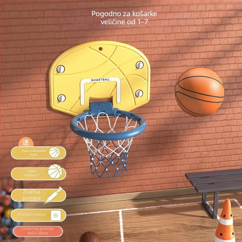 Unutarnji dječji koš za košarku, zidni, sklopivi, za kućnu upotrebu