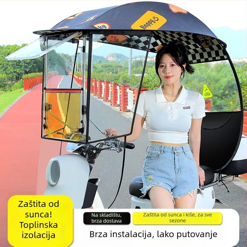 Langlong kišobran za električni automobil – sklonište od kiše i vjetra, UPF>40, tkanina 210T, središnja šipka od vlakana, ručno otvaranje, težina 2,8 kg
