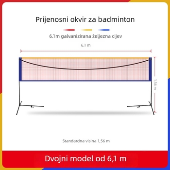 Cssit okvir mreže za badminton, prenosni, sklopni, za unutarnju i vanjsku upotrebu, profesionalni natjecateljski standard