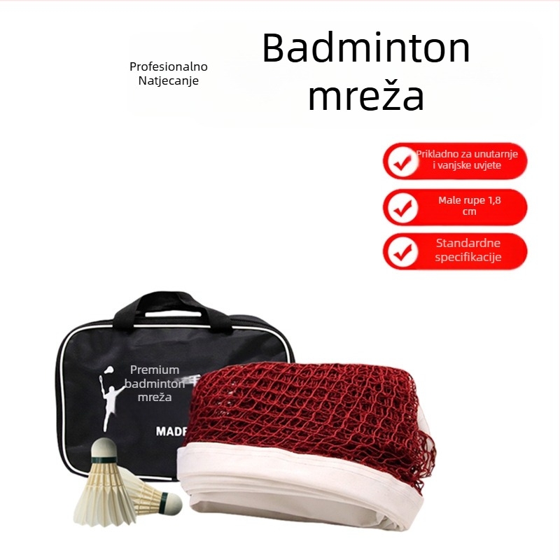 Liansheng mreža za badminton, standardna natjecateljska mreža od najlona i poliestera; kategorija proizvoda: mreža za badminton; primjena: stolni tenis; ovlaštene privatne marke: Da