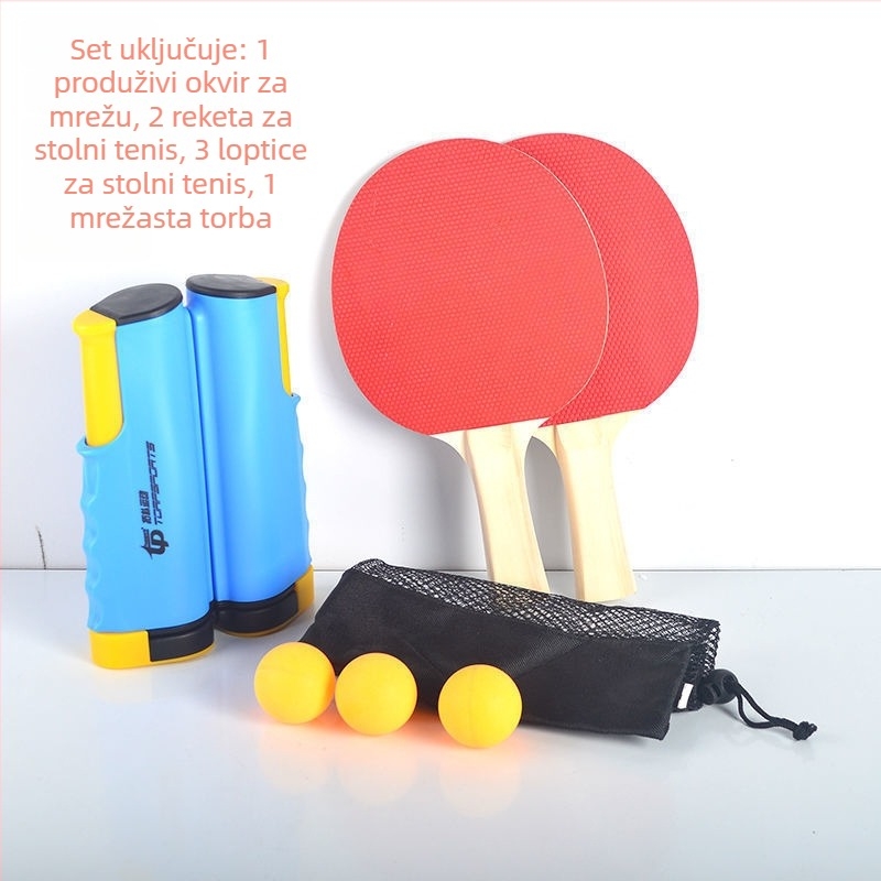 Stalak mreže za stolni tenis – debel, prijenosan, proširiv, za vanjsku upotrebu