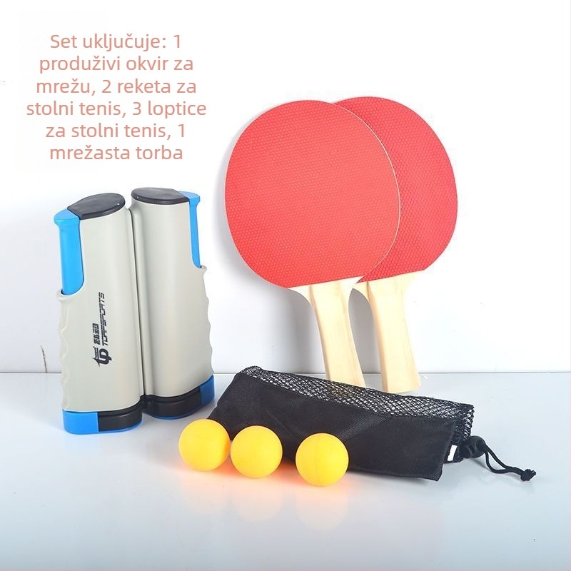 Stalak mreže za stolni tenis – debel, prijenosan, proširiv, za vanjsku upotrebu