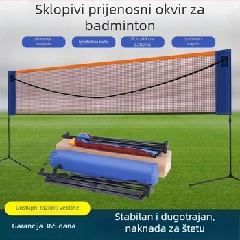 Prenosni stalak za badminton mrežu – sklopivi, za unutarnju i vanjsku upotrebu, kućna upotreba