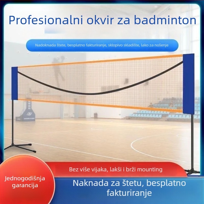 Prenosni stalak za badminton mrežu – sklopivi, za unutarnju i vanjsku upotrebu, kućna upotreba