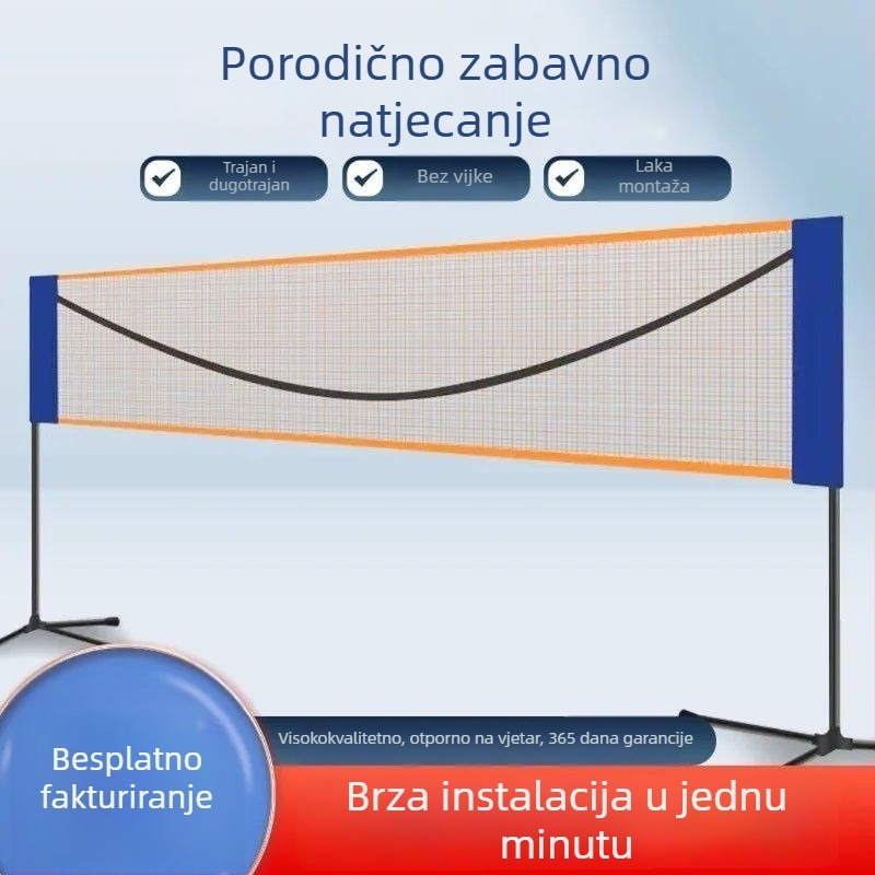 Prenosni stalak za badminton mrežu – sklopivi, za unutarnju i vanjsku upotrebu, kućna upotreba