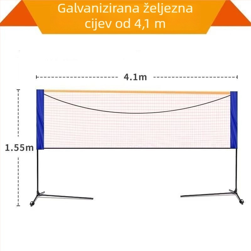 Prenosni stalak za badminton mrežu – sklopivi, za unutarnju i vanjsku upotrebu, kućna upotreba