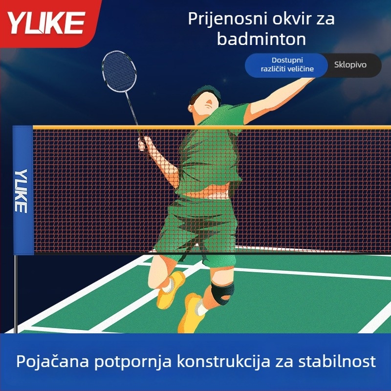 Okvir za badminton mrežu, sklopiv, prijenosan za unutarnje i vanjske uvjete, najlon materijal, marka Yuke, šifra proizvoda YPWJ