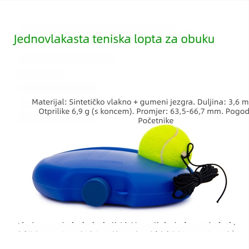 Dikak Tenis trening uređaj za solo vježbanje – izdržljiva baza visoke elastičnosti, s užetom i automatskom lopta za vanjsku upotrebu