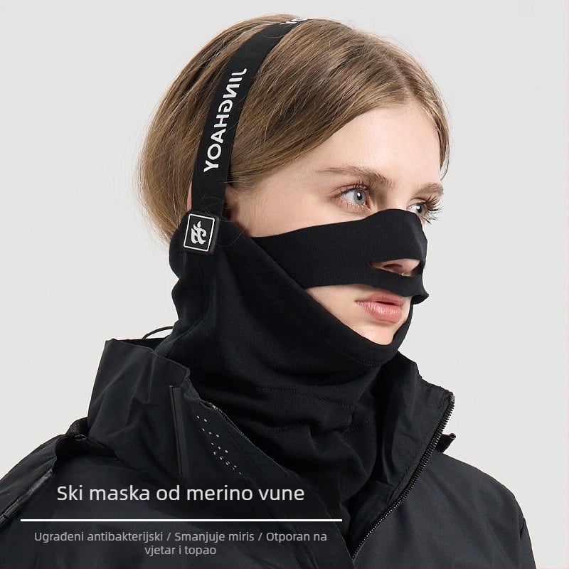 Haoshun maska za biciklizam od merino vune – unisex pokrov lice i vrata, otporna na vjetar, topla, prozračna, fleksibilna; za skijanje, biciklizam, planinarenje