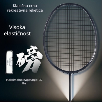 Raketa za badminton s potpuno karbonskim okvirom, težina 75–79 g, direktni udar, drška G-5