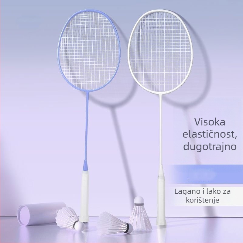 Raketa za badminton s potpuno karbonskim okvirom, težina 75–79 g, direktni udar, drška G-5