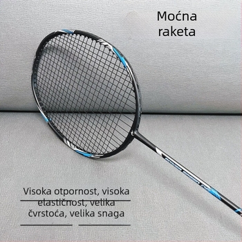 Badminton raketa – ultraletka, karbonska vlakna okvir, težina 95–100 g, drška G1, tvrdoća rama blago tvrđa, pogodna za amaterske treninge i natjecanja