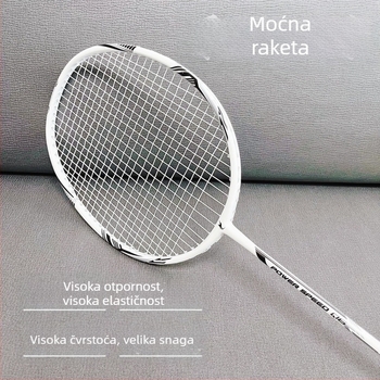 Badminton raketa – ultraletka, karbonska vlakna okvir, težina 95–100 g, drška G1, tvrdoća rama blago tvrđa, pogodna za amaterske treninge i natjecanja