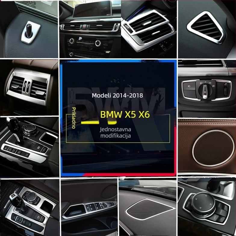 BMW X5 X6 (2014-2018) unutarnji dekorativni set - 3D dekorativna traka za otvore za zraka i srednju konzolu, model 65455465, Guangzhou