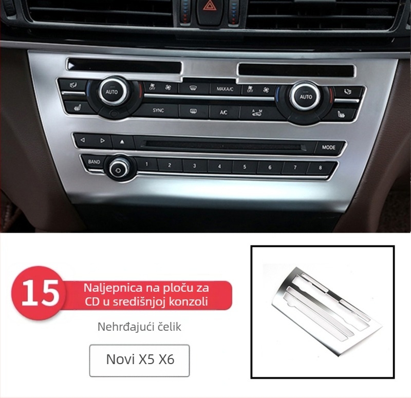 BMW X5 X6 (2014-2018) unutarnji dekorativni set - 3D dekorativna traka za otvore za zraka i srednju konzolu, model 65455465, Guangzhou