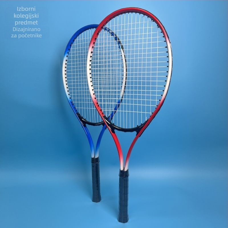 Tenis raketa za početnike, okvir od karbonsko-aluminijske legure, težina 95–100 g, direktan udarac, srednja tvrdoća