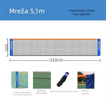 Stup mreže za tenis i badminton – sklopivi, za kućnu i vanjsku upotrebu, materijal poliester PE