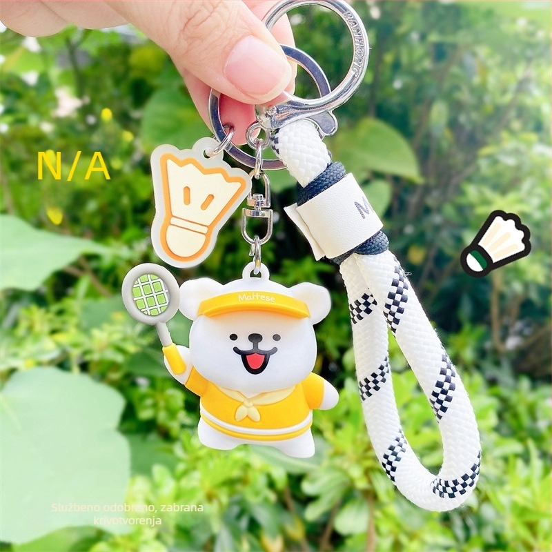 Privjesak za ključeve s konturnim prikazom psa u sportskom stilu, za ruksake i ključeve automobila, slatki japanski umirujući stil