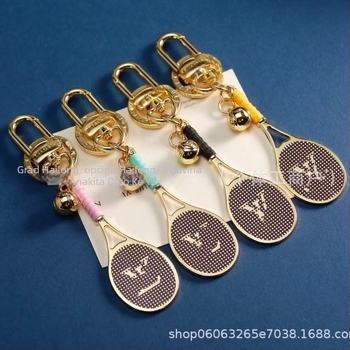 Privjesak za ključeve – badminton raketa i pernata lopta, metal, OL stil, br. 16