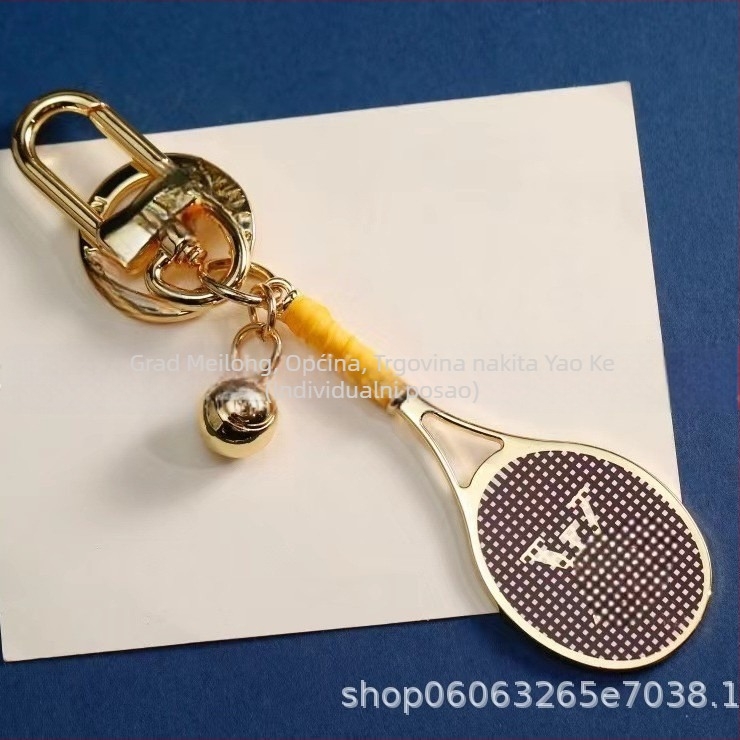 Privjesak za ključeve – badminton raketa i pernata lopta, metal, OL stil, br. 16