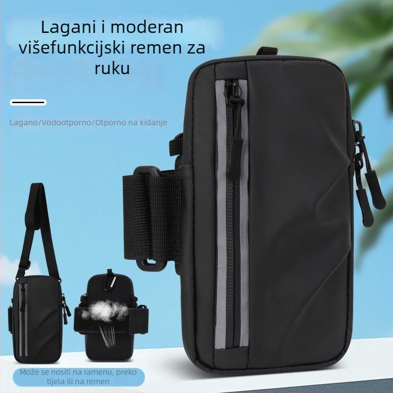 Torba za ruku za telefon za trčanje, unisex, lagana PU, prozračna, otporna na habanje, reflektirajuća noćna sigurnost, podstava poliester