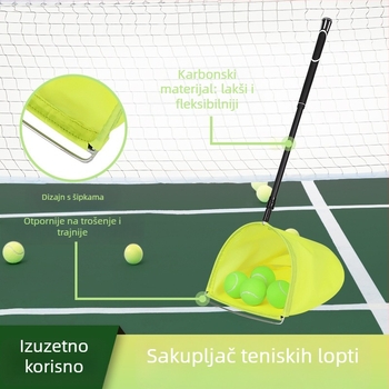 Prijenosni skupljač teniskih lopti – šifra Ltao873766132734, prilagodljiv, za tenis