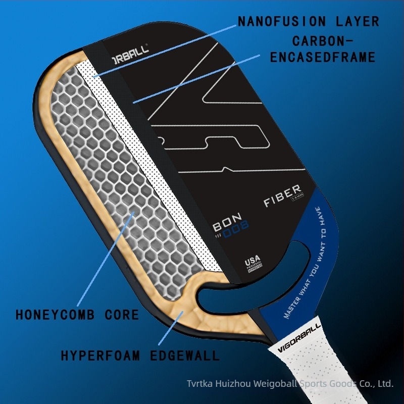Wegebo raketa za pickleball od karbonskih vlakana za vanjsku obuku i natjecanja, 230 g, tehnologija toplog pritiskanja, visoka apsorpcija udara, pogodna za djecu i odrasle