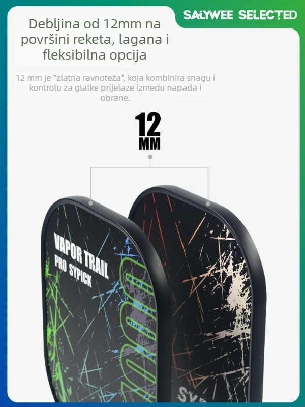 Set pickleball reketa za djecu i odrasle – konstrukcija od staklenih vlakana, težina 225 g ±3 g, brend Salywee