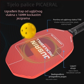 pickleball reketa od karbonskih vlakana, Jusian, težina 225 g