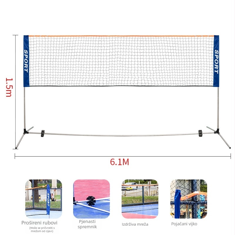 Prijenosni okvir mreže za badminton – za unutarnju i vanjsku upotrebu, marke Xin Yue; Materijal: 21251174255; Kategorija: badminton stupac