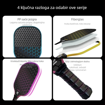 PANEL SOUND Set pickleball reketa s fiberglasa okvirom i gradijentom boja