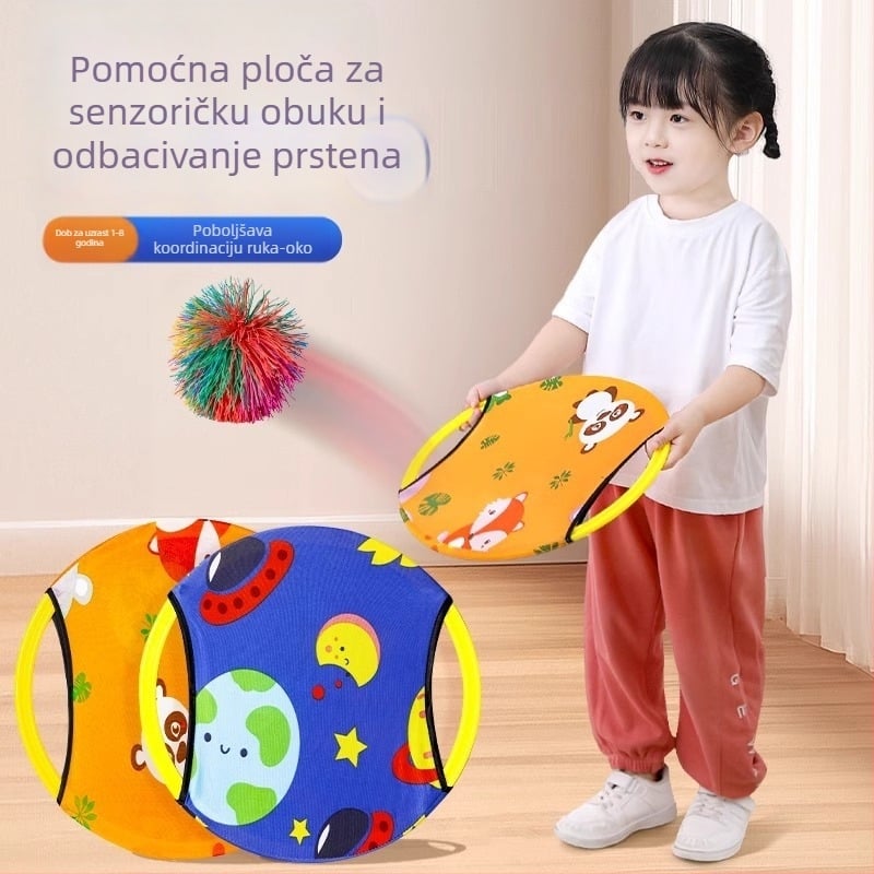 Set dvostruke ploče za bacanje i hvatanje lopte — PVC interaktivna igra za roditelje i djecu, unutarnja i vanjska uporaba (14+)