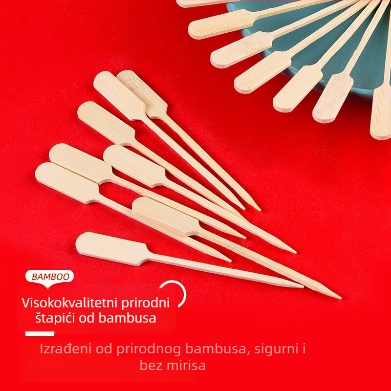 Jednokratni štapići od bambusa za voće s tiskanim logom, moderni minimalistički stil, kvalitetan proizvod
