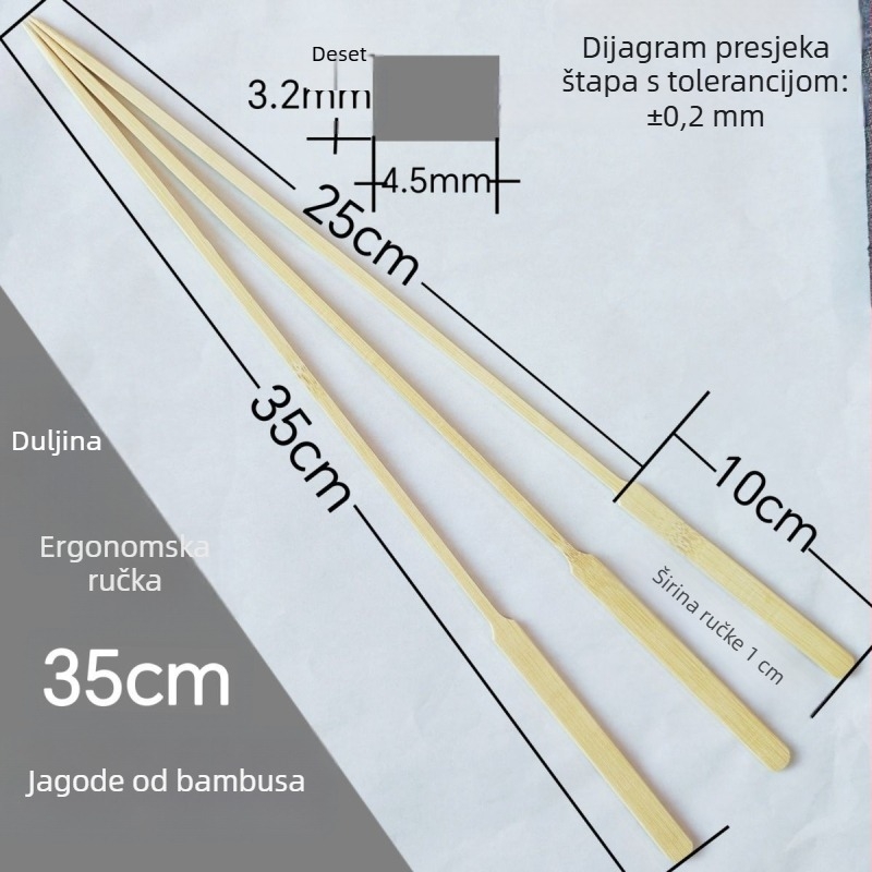Jednokratni štapići od bambusa za voće s tiskanim logom, moderni minimalistički stil, kvalitetan proizvod