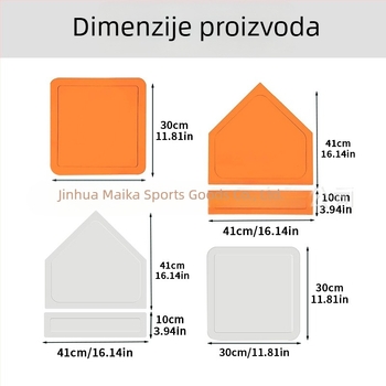 MAICCA Set baza za baseball – deblji temelji, Pitcher Plate i Home Plate, petodijelni softball set s vlastitim logom
