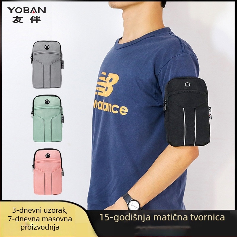 Unisex sportska torbica za ruku od Oxford platna, vodootporna, lagana, otporna na habanje, s reflektirajućim elementima, za aktivnosti na otvorenom