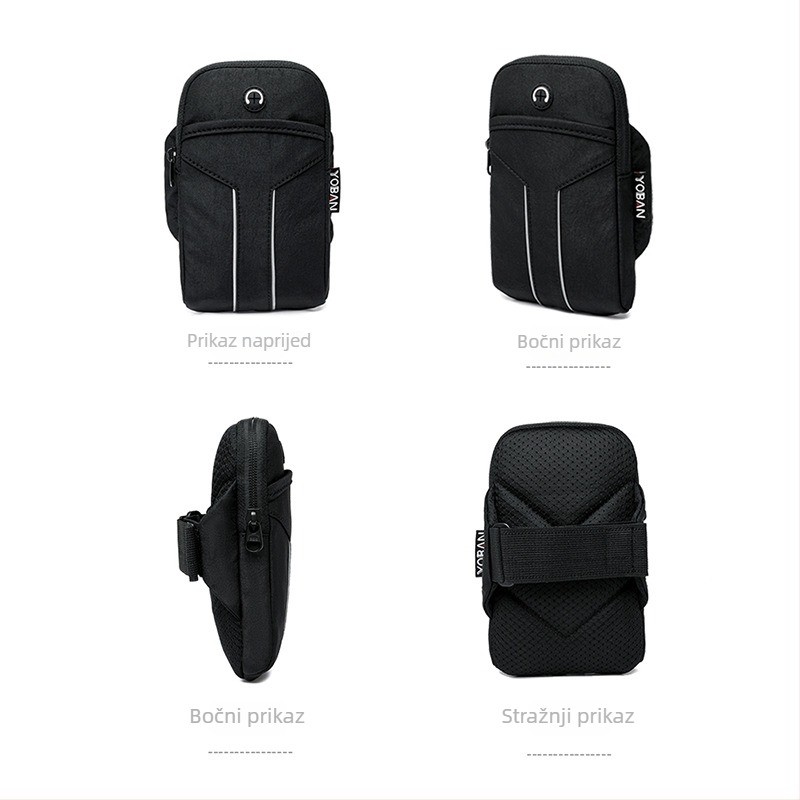 Unisex sportska torbica za ruku od Oxford platna, vodootporna, lagana, otporna na habanje, s reflektirajućim elementima, za aktivnosti na otvorenom