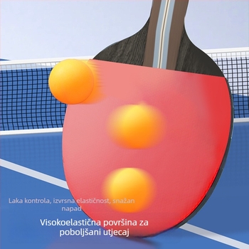 Drvena raketa za stolni tenis s dvostrukim premazom, karbonsko dno, guma s ljepilom, direktan udarac, mogućnost prilagodbe