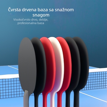 Drvena raketa za stolni tenis s dvostrukim premazom, karbonsko dno, guma s ljepilom, direktan udarac, mogućnost prilagodbe