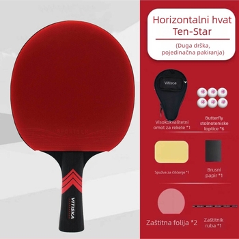 Raketa za stolni tenis – Karbonska podloga, Guma s pozitivnim ljepilom, Značka Fenzhi, Bez prilagodbi