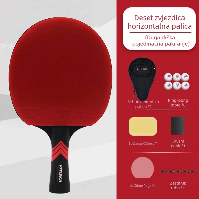 Raketa za stolni tenis – Karbonska podloga, Guma s pozitivnim ljepilom, Značka Fenzhi, Bez prilagodbi